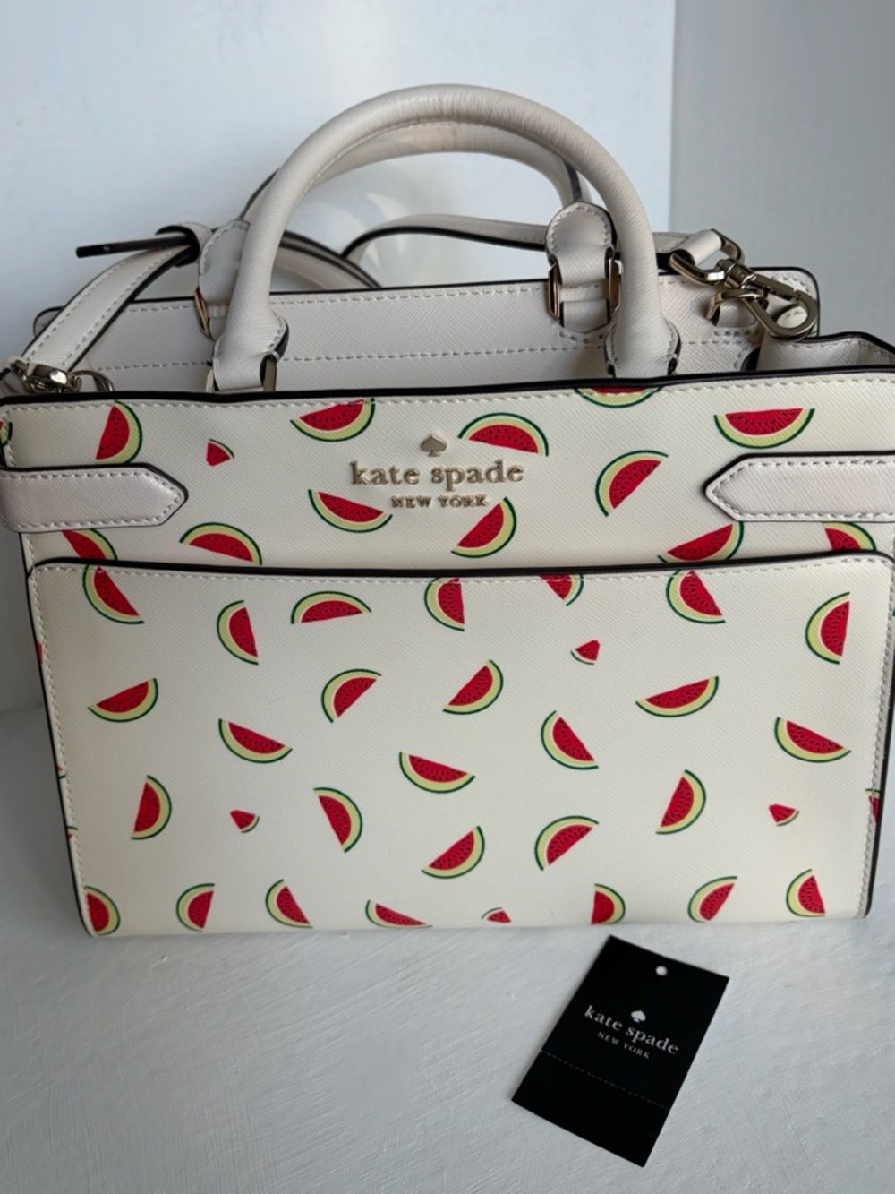 kate spade Cream White Watermelon Print Satchel